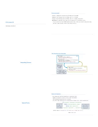 61A Lecture 26  You don't need a perfect score on the final to do so.  Wednesday, November 6  2