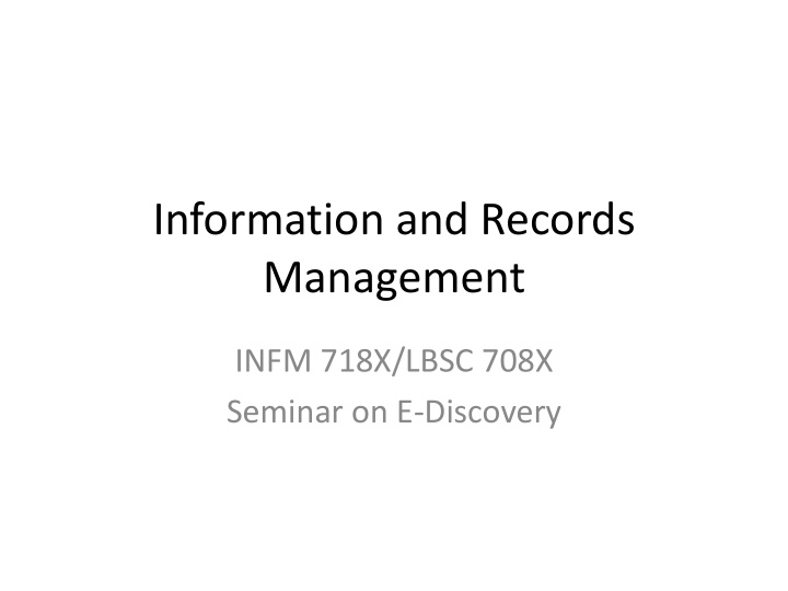 information and records management