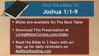 Joshua 1:1-9  Bibles Are Available On The Back Table  Download This Presentation At