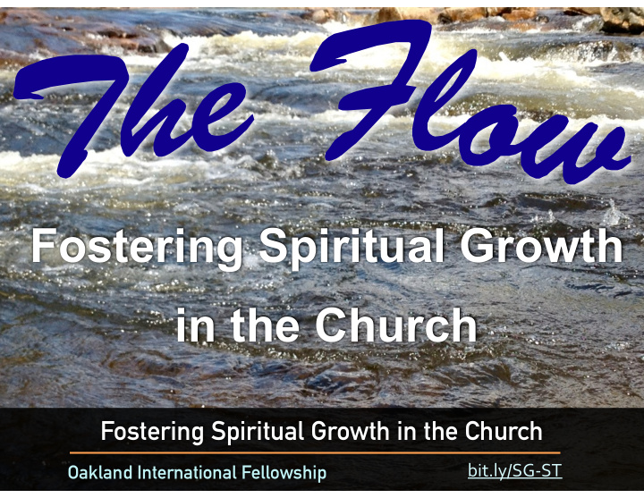 fostering spiritual growth in the church