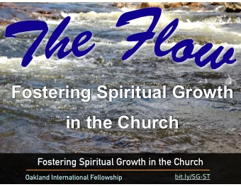 Fostering Spiritual Growth  in the Church  Fostering Spiritual Growth in the Church  bit.ly/SG-ST