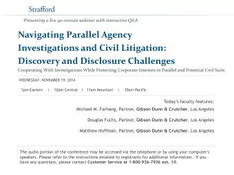 Presenting a live 90-minute webinar with interactive Q&amp;A  Navigating Parallel Agency