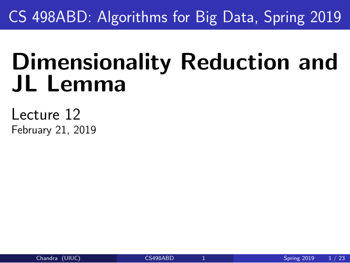 dimensionality reduction and jl lemma