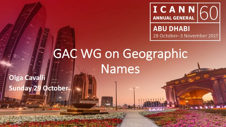 ga gac c wg g on on geogr geograp aphic ic nam names es