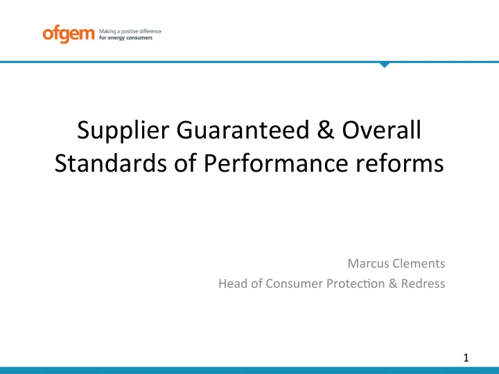 supplier guaranteed overall standards of performance