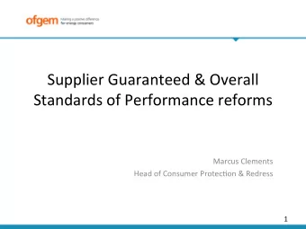 Supplier  Guaranteed  &amp;  Overall    Standards  of  Performance  reforms