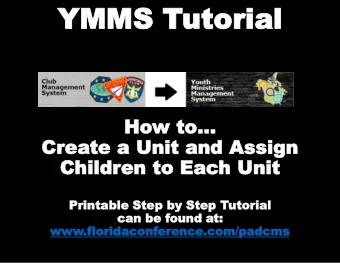 YMM  YMMS  S Tuto  utorial  rial  How to  Cr  Crea  eate  te a  a Unit  Unit and  and Assign