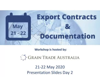 2122 May 2020  Presentation Slides Day 2  1.  2.  3.  NOTES: