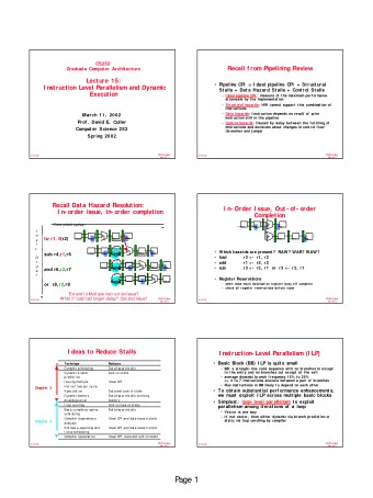 P  age 1  Data Dependence and Hazards  Data Dependence and Hazards  I nstr J is dat a dependent