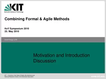 Discussion KIT  University of the State of Baden-Wuerttemberg and  www.kit.edu  National