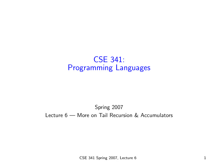 cse 341 programming languages