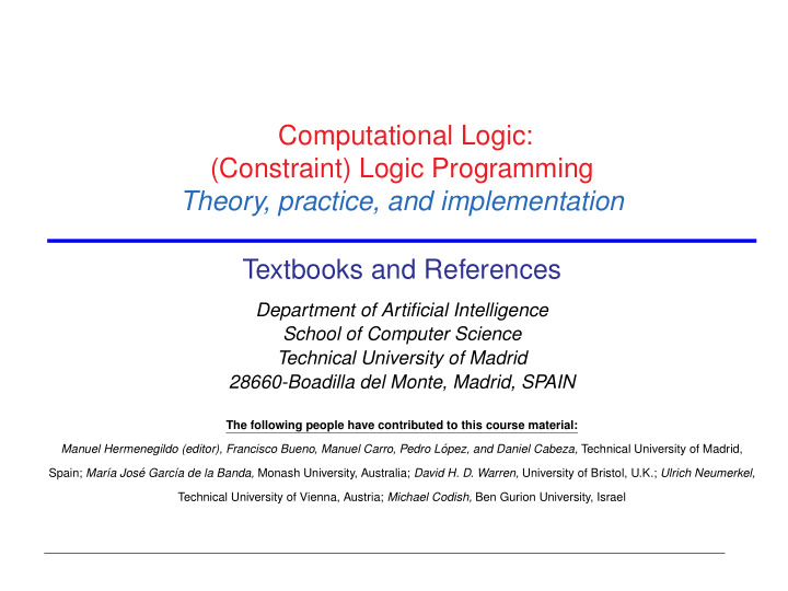 computational logic constraint logic programming theory