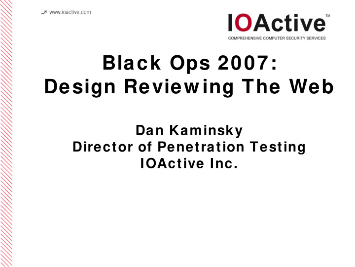 black ops 2007 design review ing the web