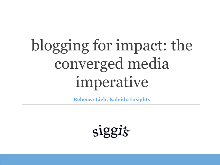 blogging for impact the