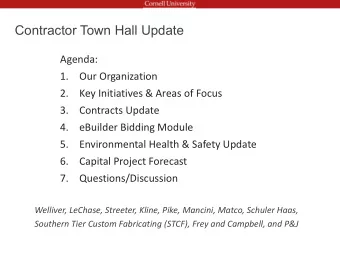 Photos, illustrations, graphics here.  Welliver, LeChase, Streeter, Kline, Pike, Mancini, Matco,