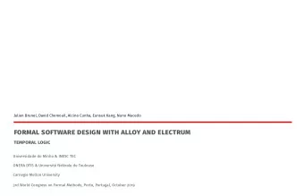 formal software design with alloy and electrum  temporal logic  Universidade do Minho &amp; INESC