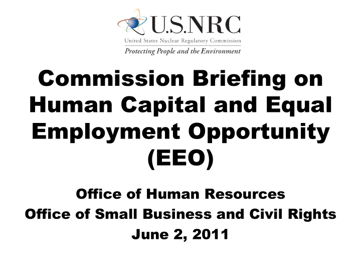commission briefing on human capital and equal employment