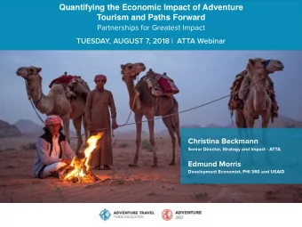 Quantifying the Economic Impact of Adventure  Tourism and Paths Forward  Partnerships for Greatest