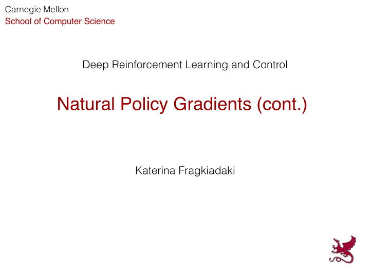 natural policy gradients cont