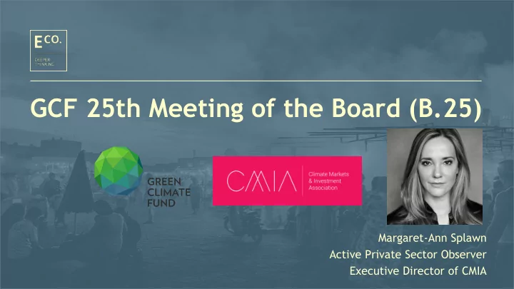 gcf 25th meeting of the board b 25
