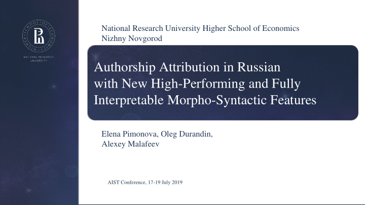 authorship attribution in russian