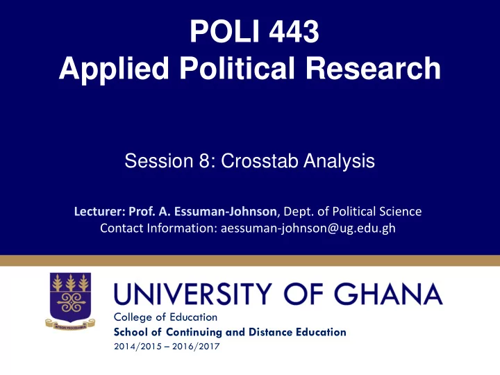 applied political research