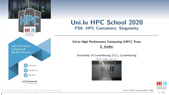 uni lu hpc school 2020