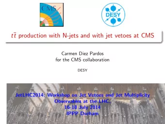 t  t production with N-jets and with jet vetoes at CMS  Carmen Diez Pardos  for the CMS