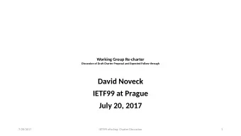 David Noveck  IETF99 at Prague  July 20, 2017  7/20/2017  IETF99 nfsv4wg: Charter Discussion  1