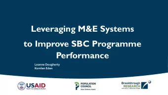 Performance  Leanne Dougherty  Komlan Edan  Breakthrough RESEARCH  USAIDs flagship social and