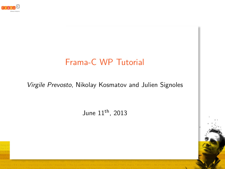 frama c wp tutorial