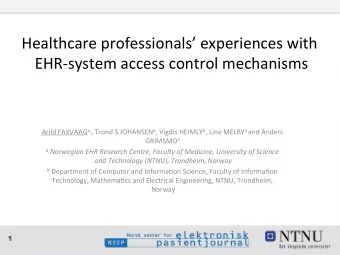 Healthcare  professionals  experiences  with    EHR-system  access