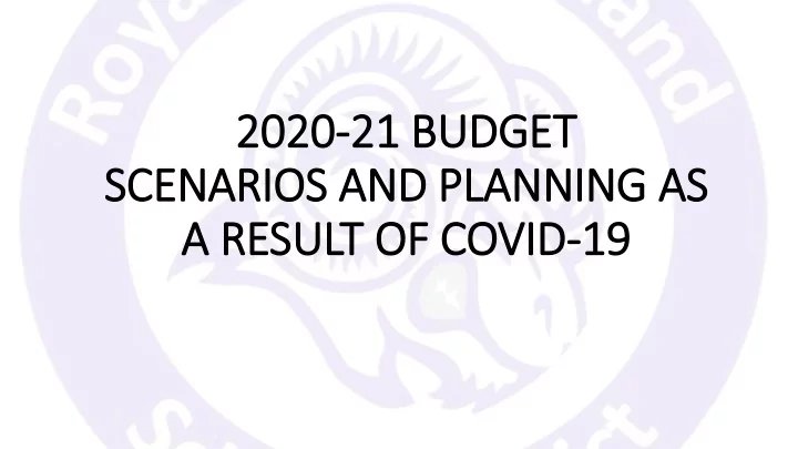 2020 2020 21 b 21 budg dget et sce scenarios an and p pla