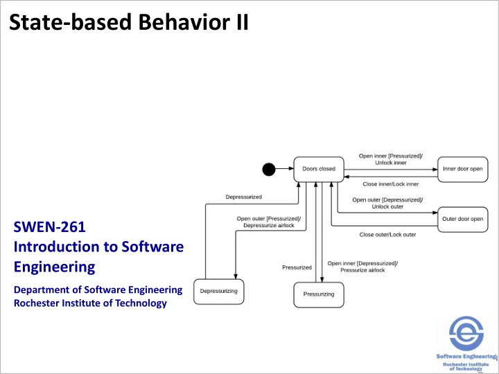 state based behavior ii