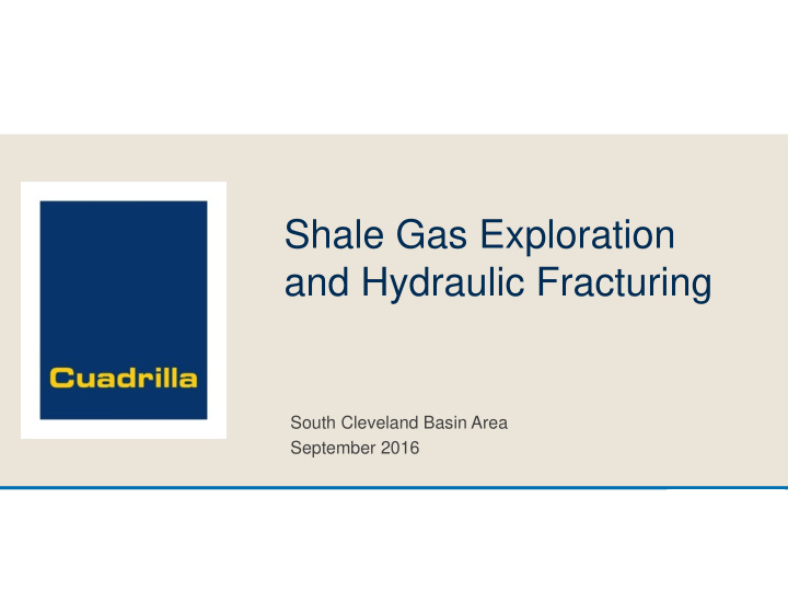 shale gas exploration and hydraulic fracturing