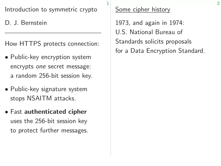 introduction to symmetric crypto some cipher history d j