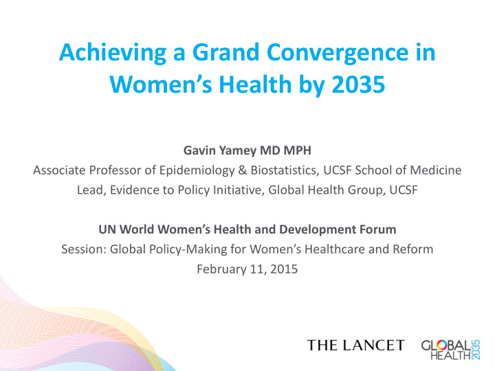 achieving a grand convergence in women s health by 2035
