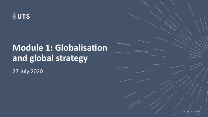 module 1 globalisation and global strategy
