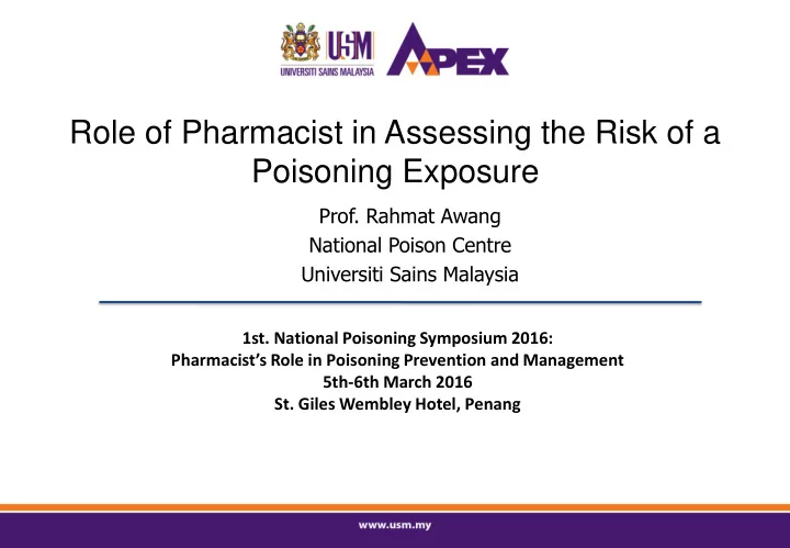 poisoning exposure