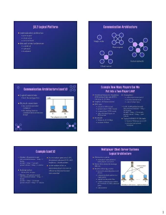 8.2 Logical Platform  8.2 Logical Platform  Communication Architecture  Communication