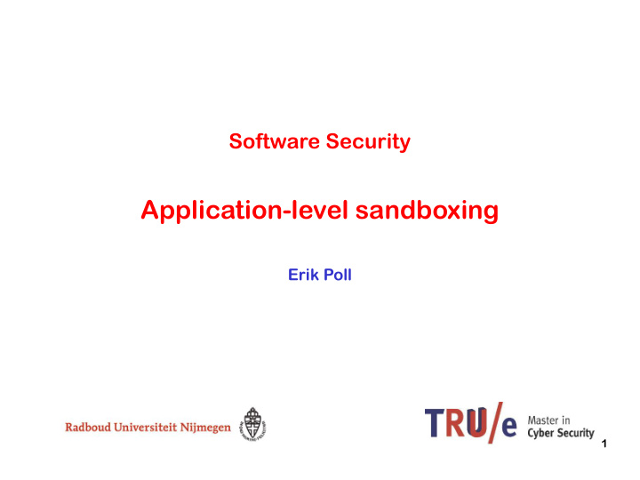 application level sandboxing
