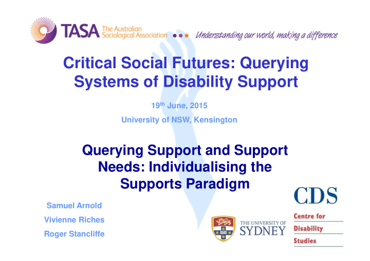 critical social futures querying systems of disability