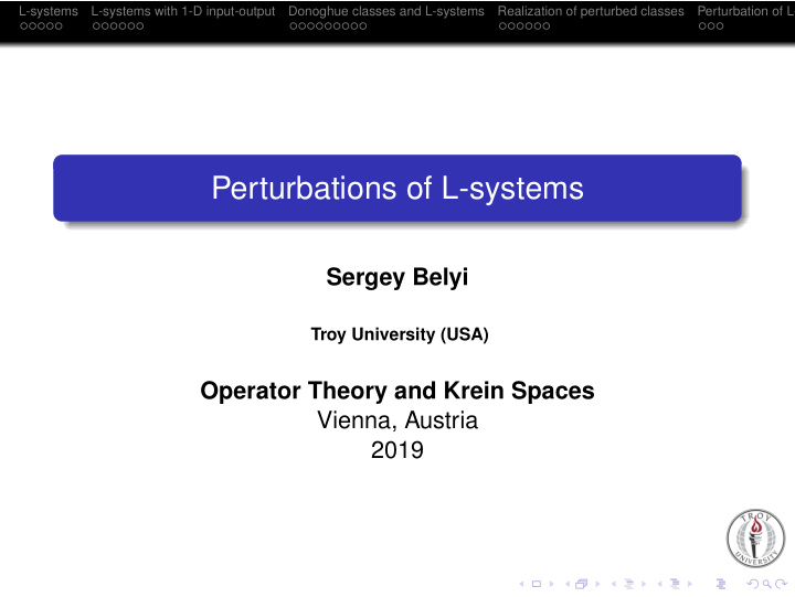 perturbations of l systems