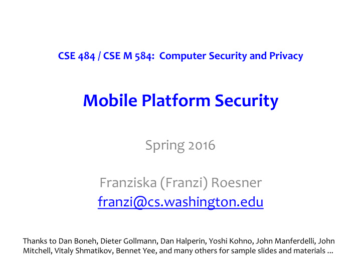 mobile platform security spring 2016 franziska franzi