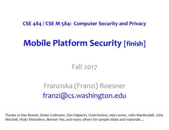 Admin  Project checkpoint #2 due tonight  Keep letting us know of any fuzzing issues  with