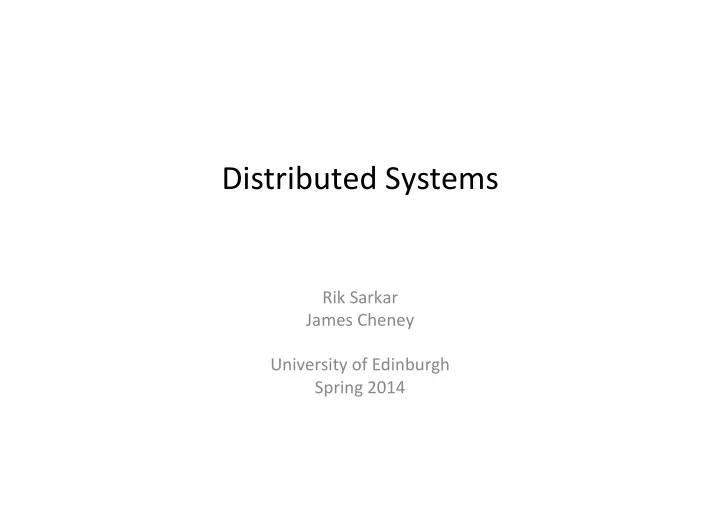 distributed systems