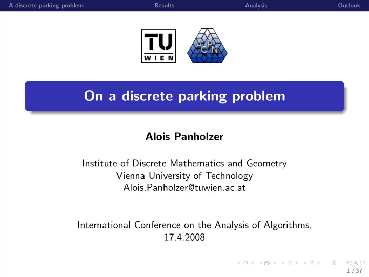 on a discrete parking problem