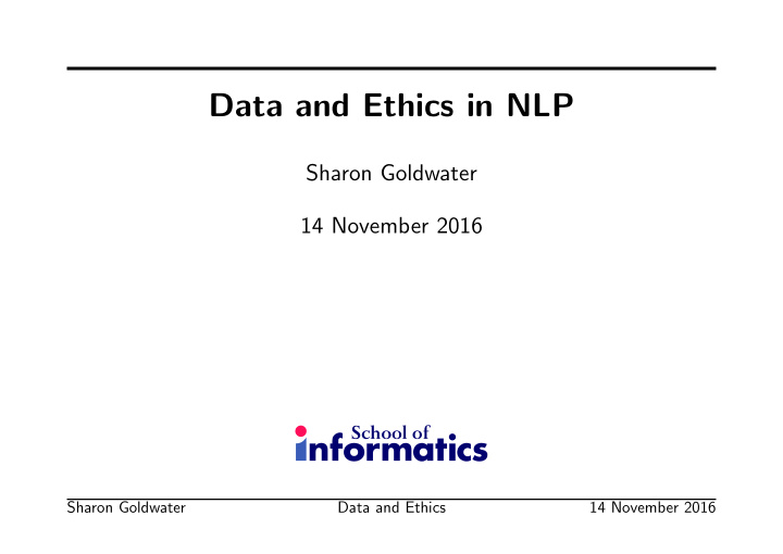 data and ethics in nlp