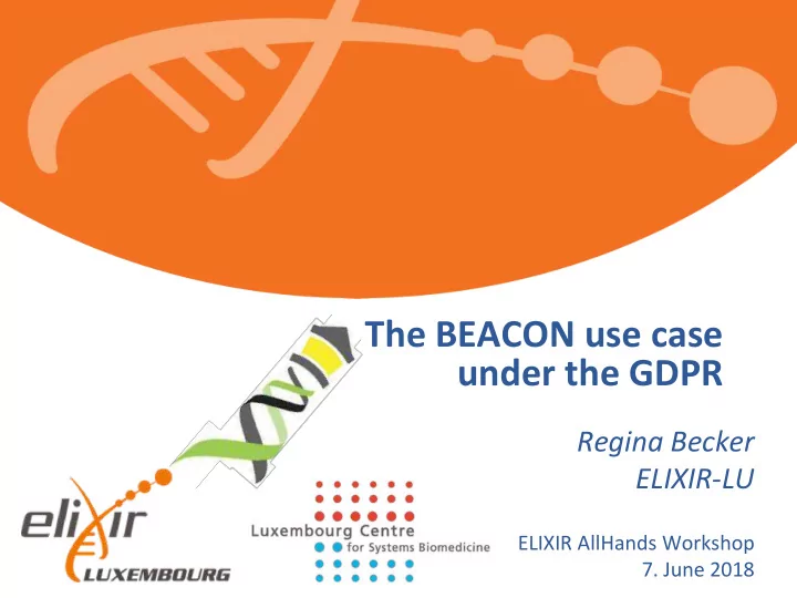 the beacon use case under the gdpr
