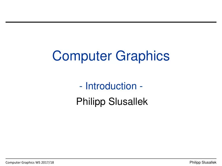 computer graphics